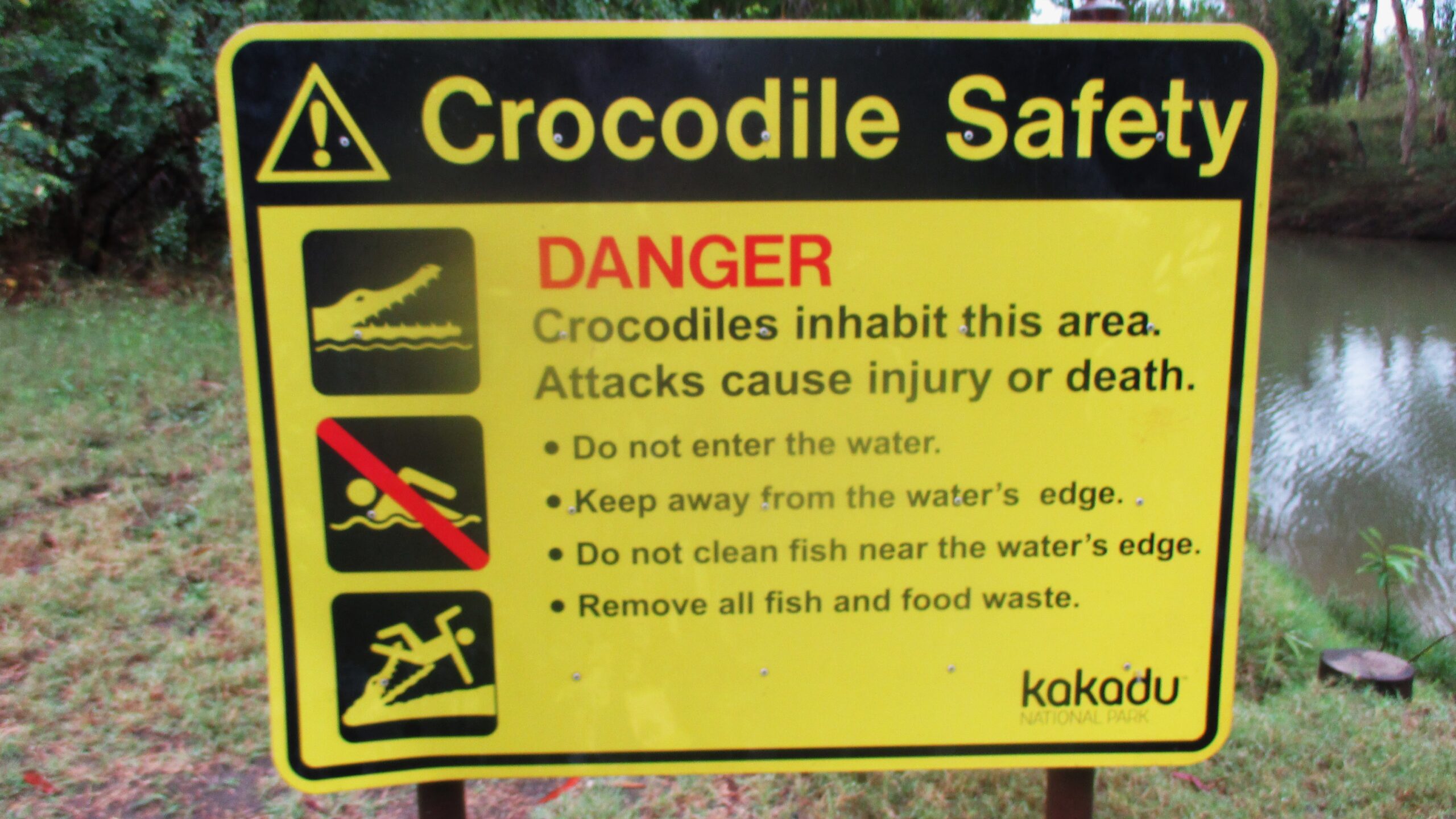 Warning of the crocodiles in Kakadu, NT