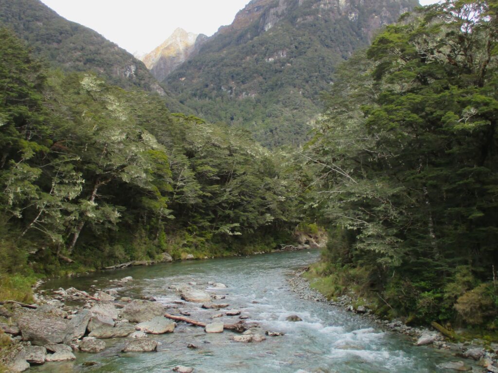 Crossing the bridge onto the start of the trail