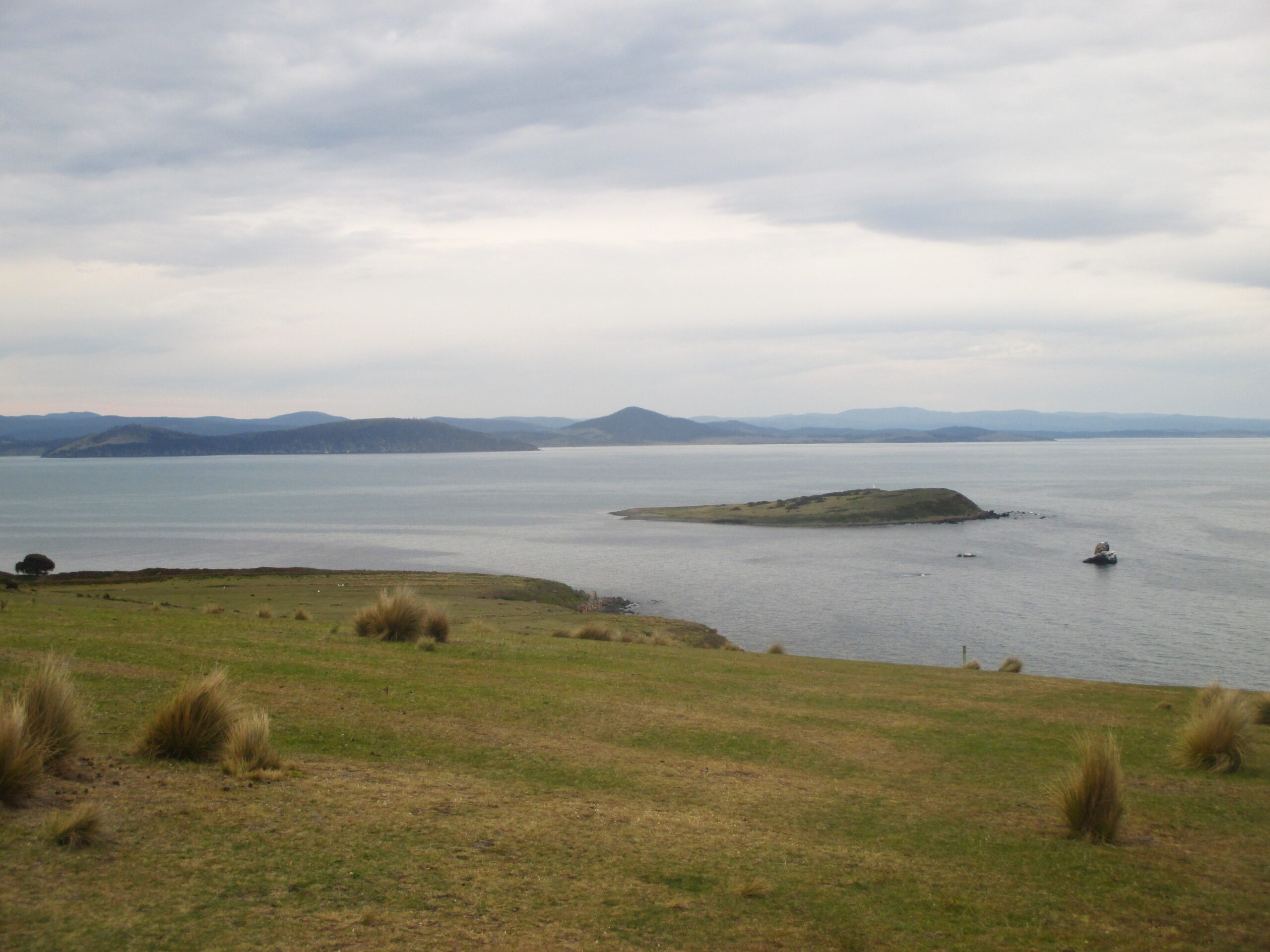 Looking back to the mainland of Tasmania