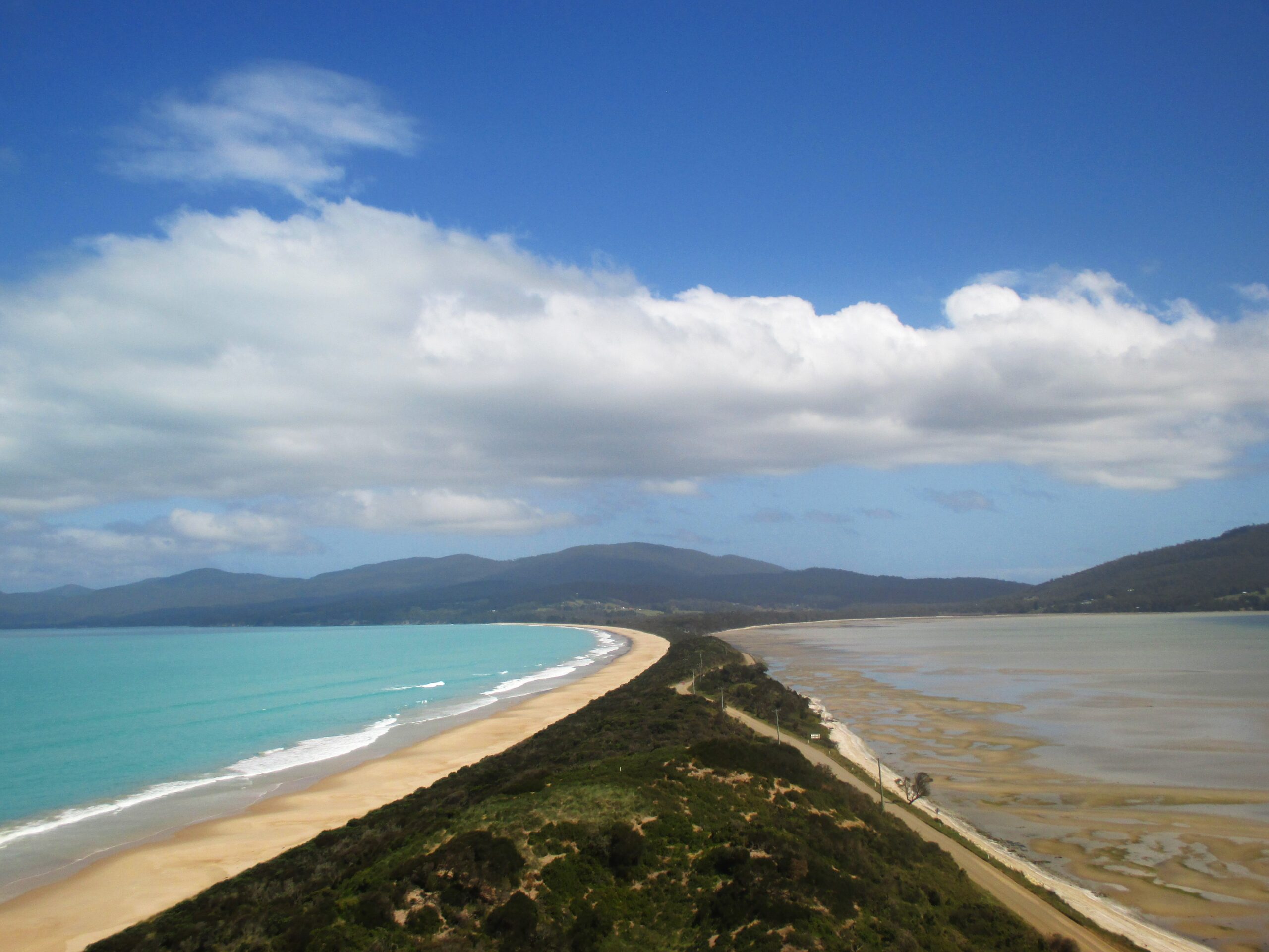 Low tide - the estuary to the right is almost empty of water