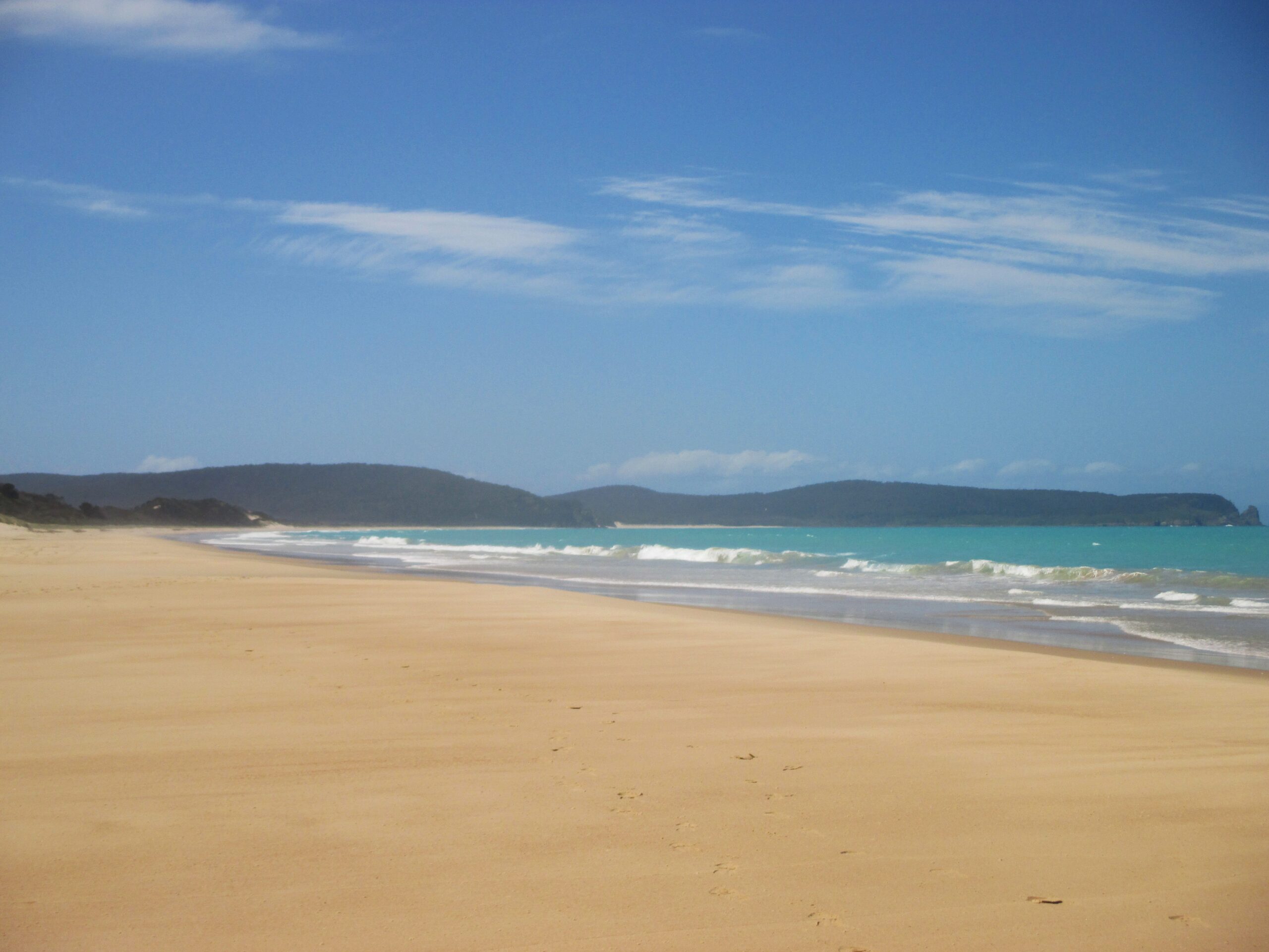 On one of the beaches of Bruny Island