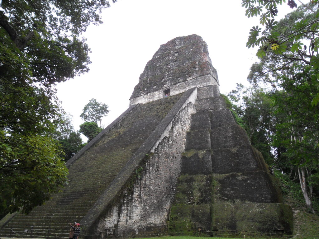 At the foot of the temple