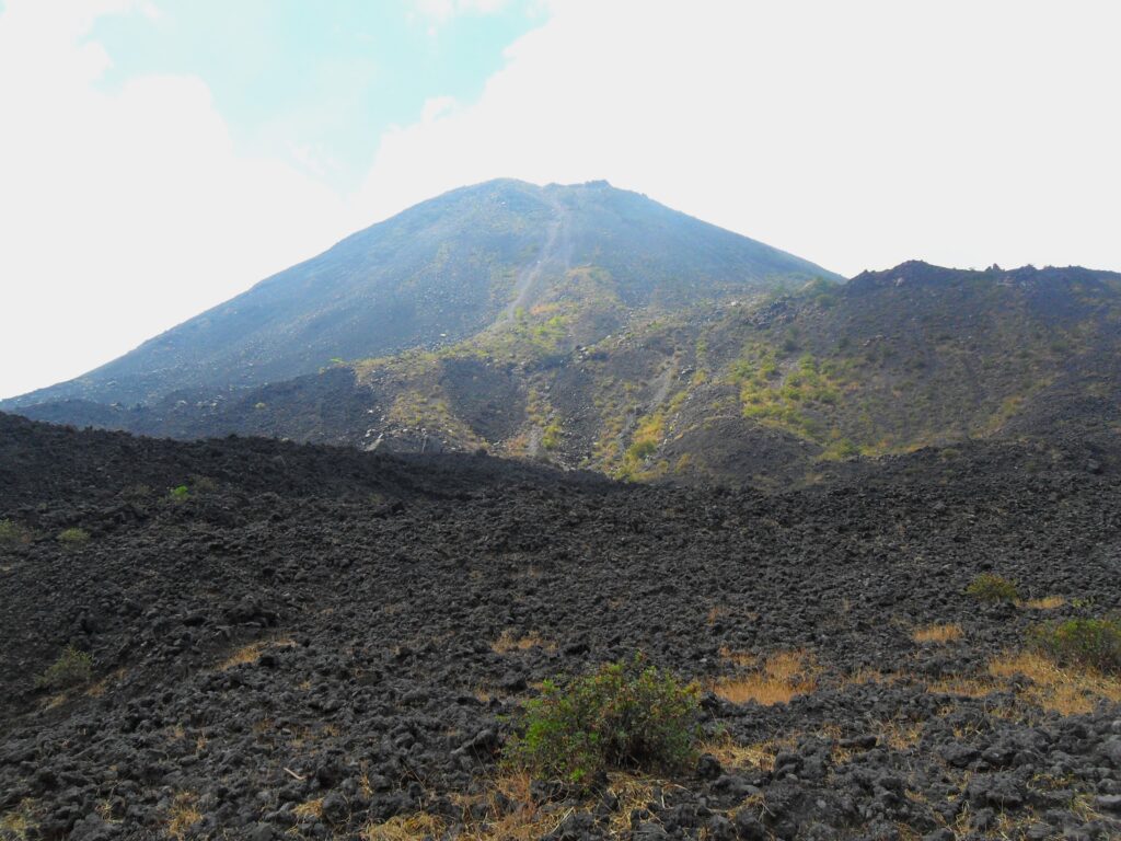 Looking at the summit rom the foot of the volcano