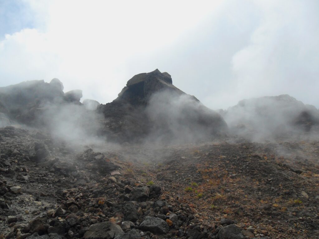 Inside the crater