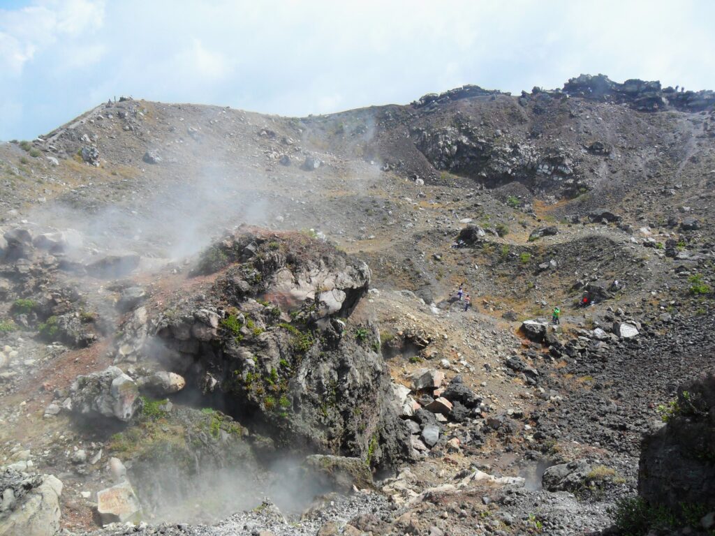 Looking into the crater