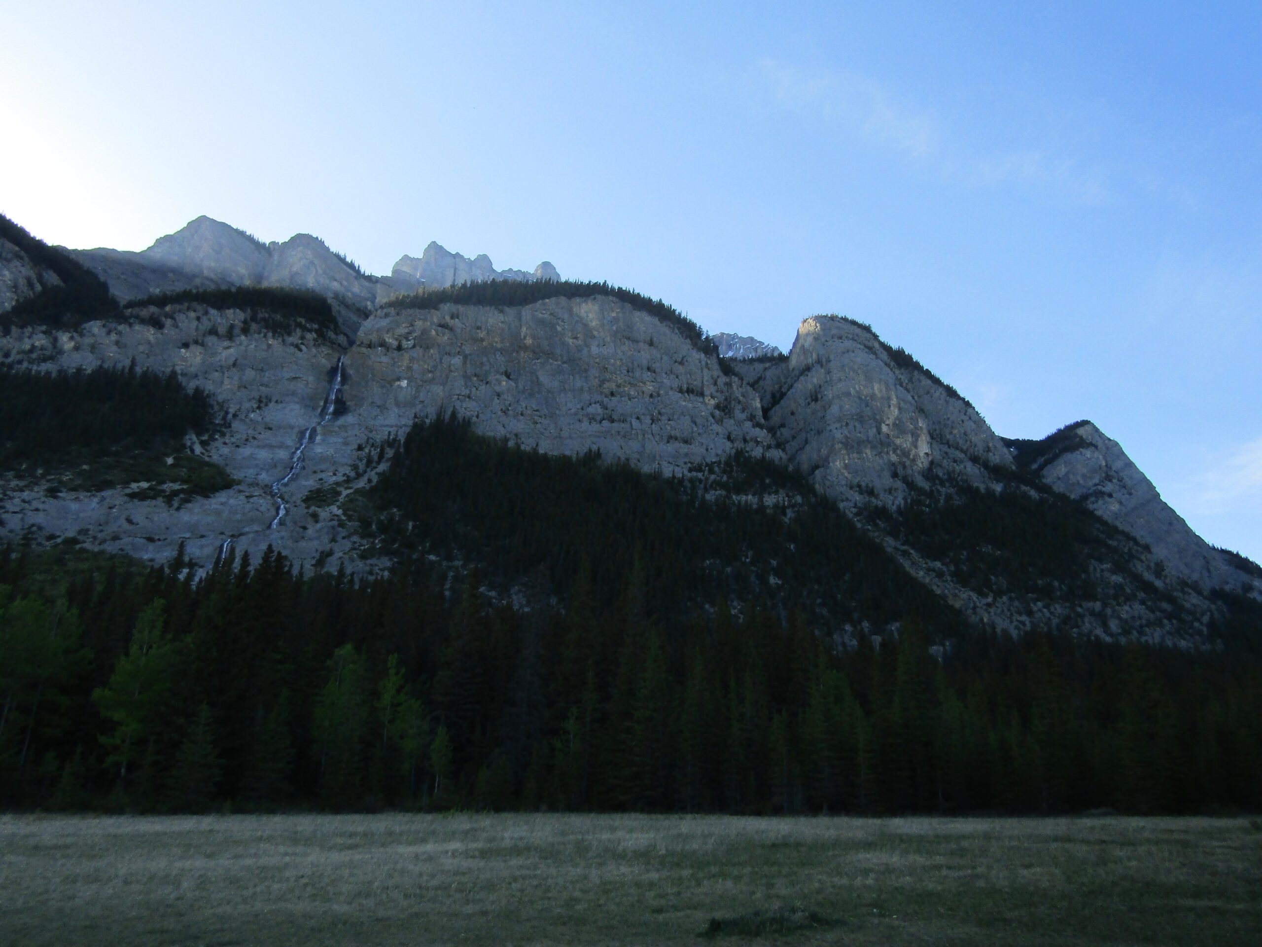 First sight of the Rockies, as the sun set behind