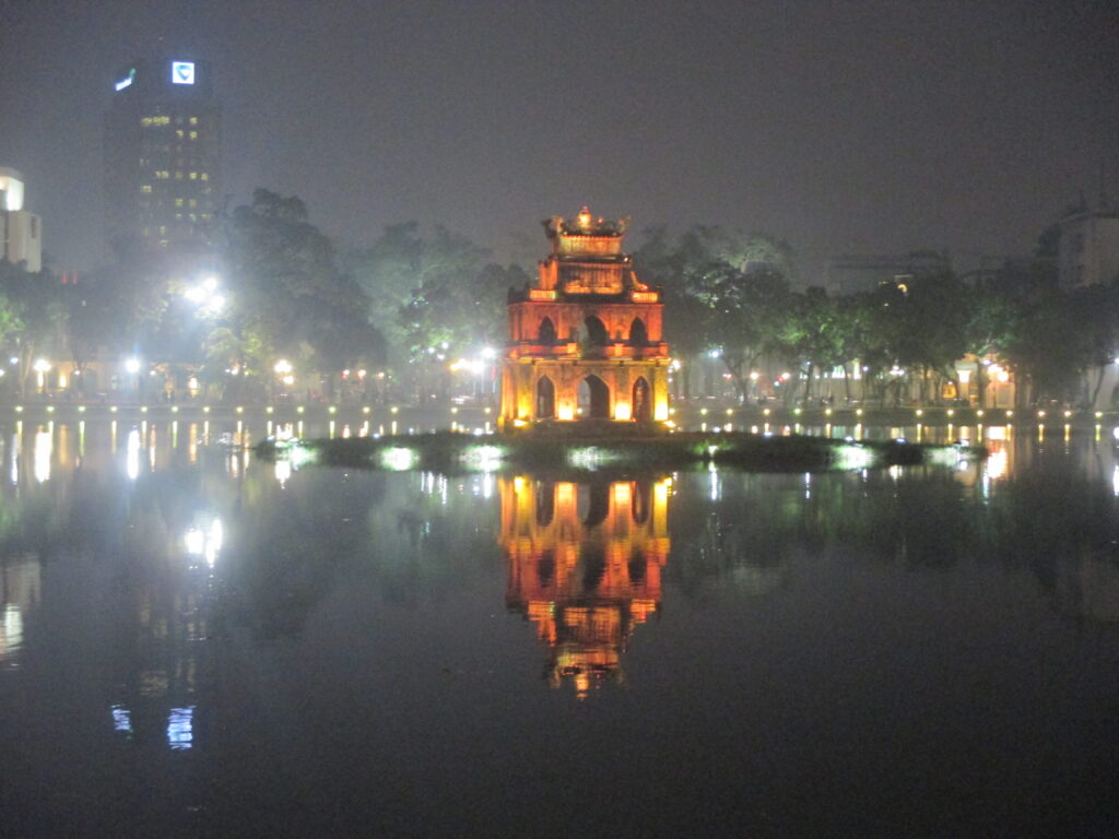 The lake at the centre of Hanoi