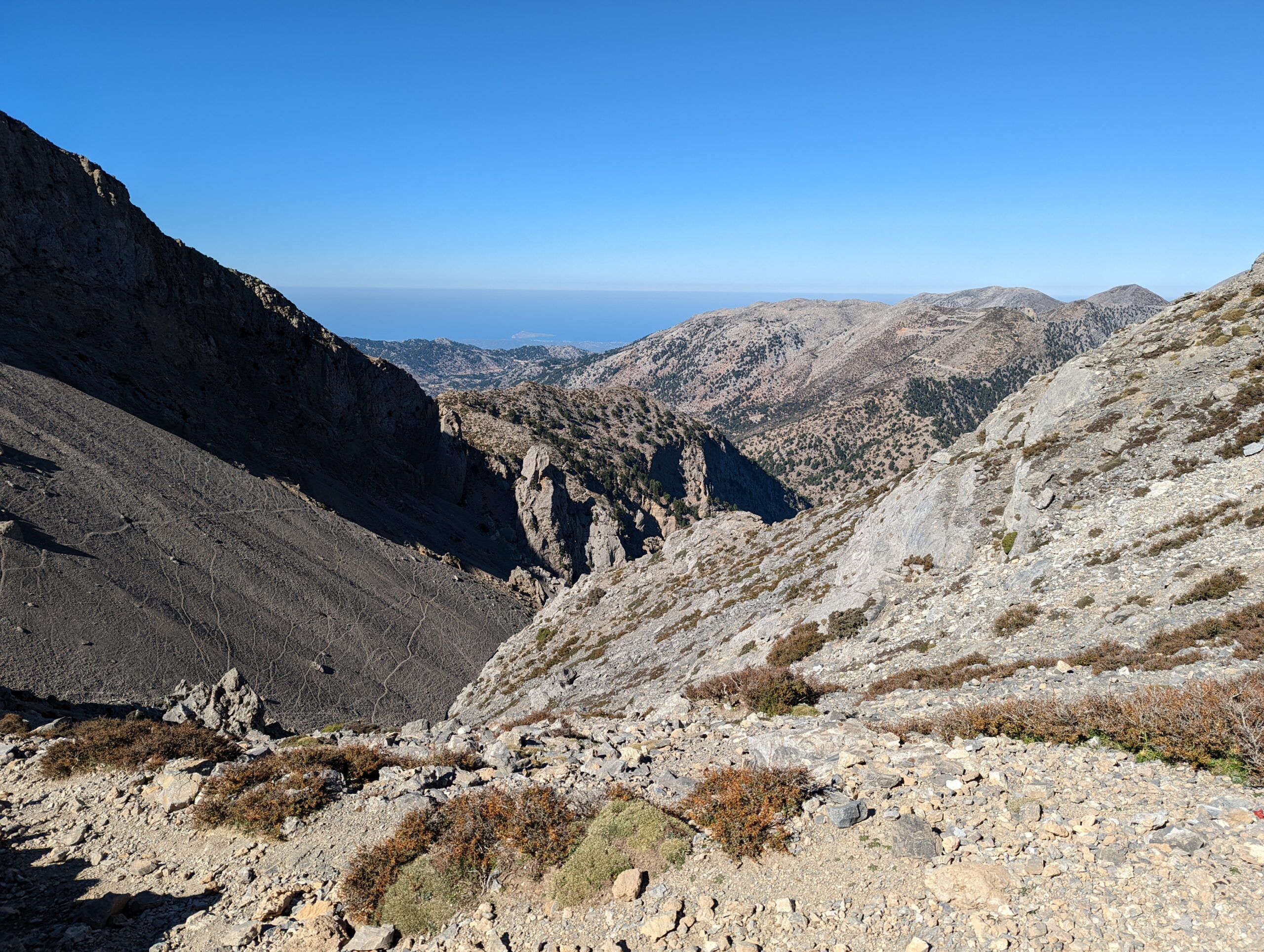 The view north to the coast