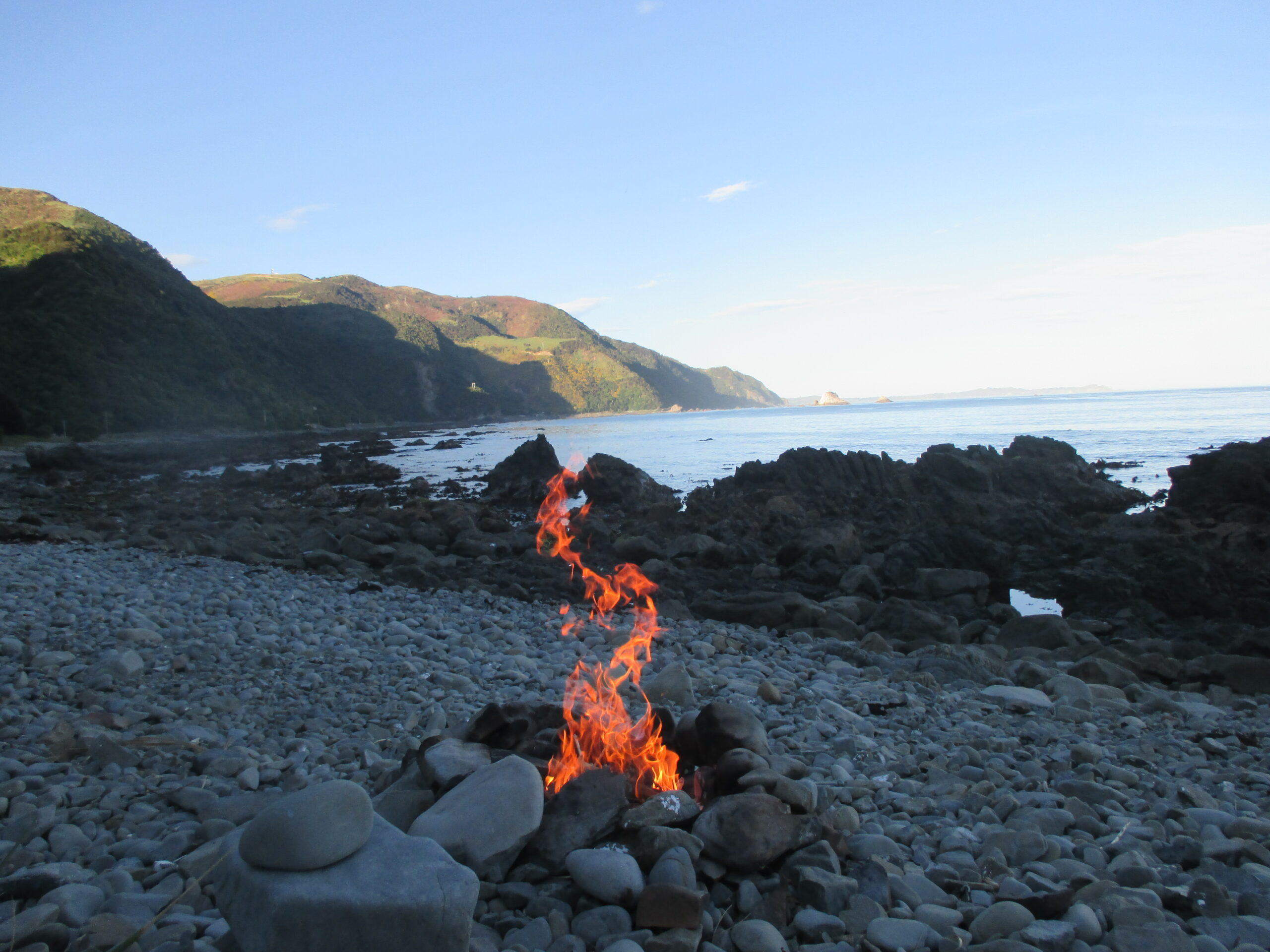 Sitting around the camp fire at Kaikoura