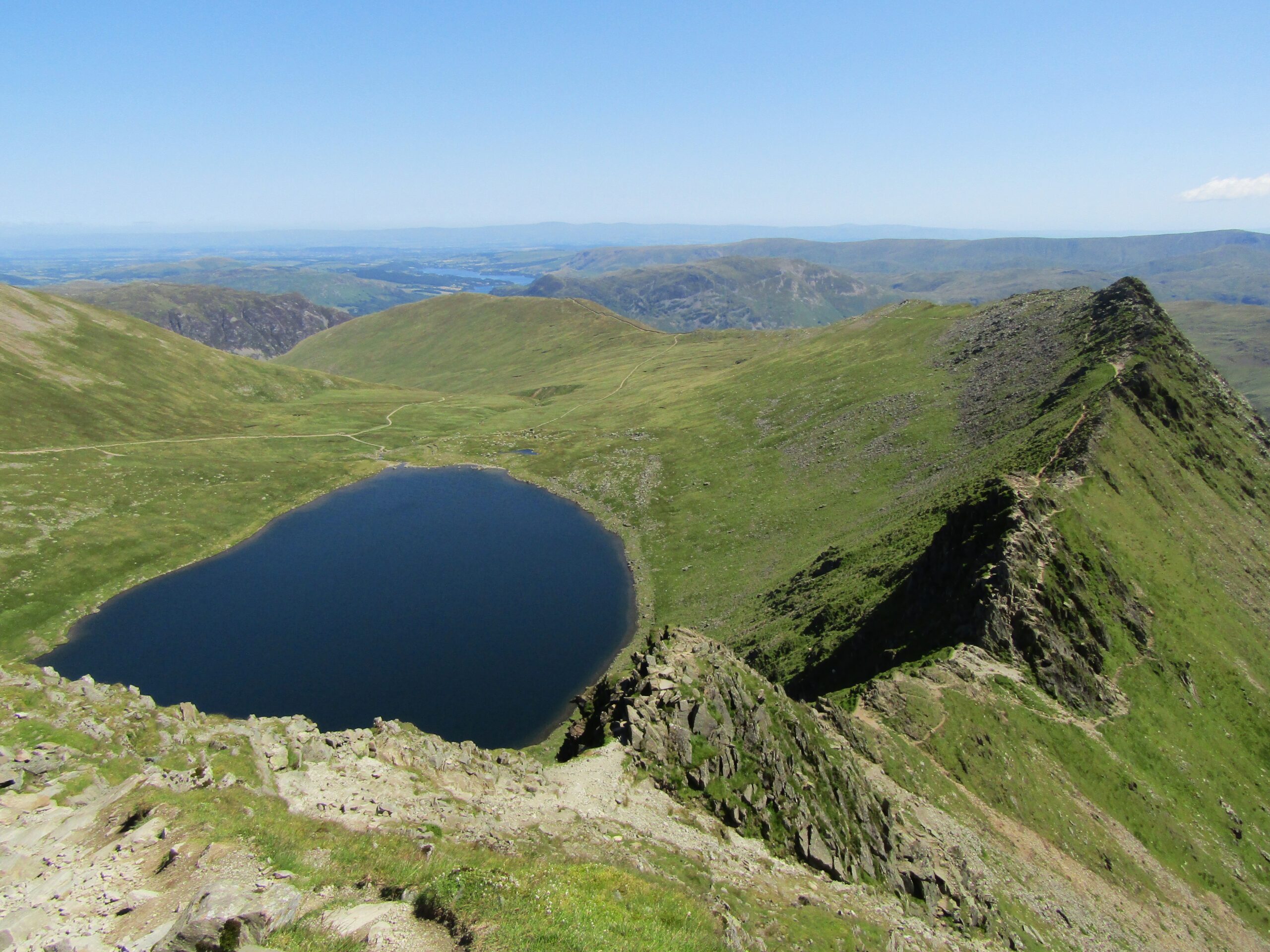 At the top, above Striding Edge