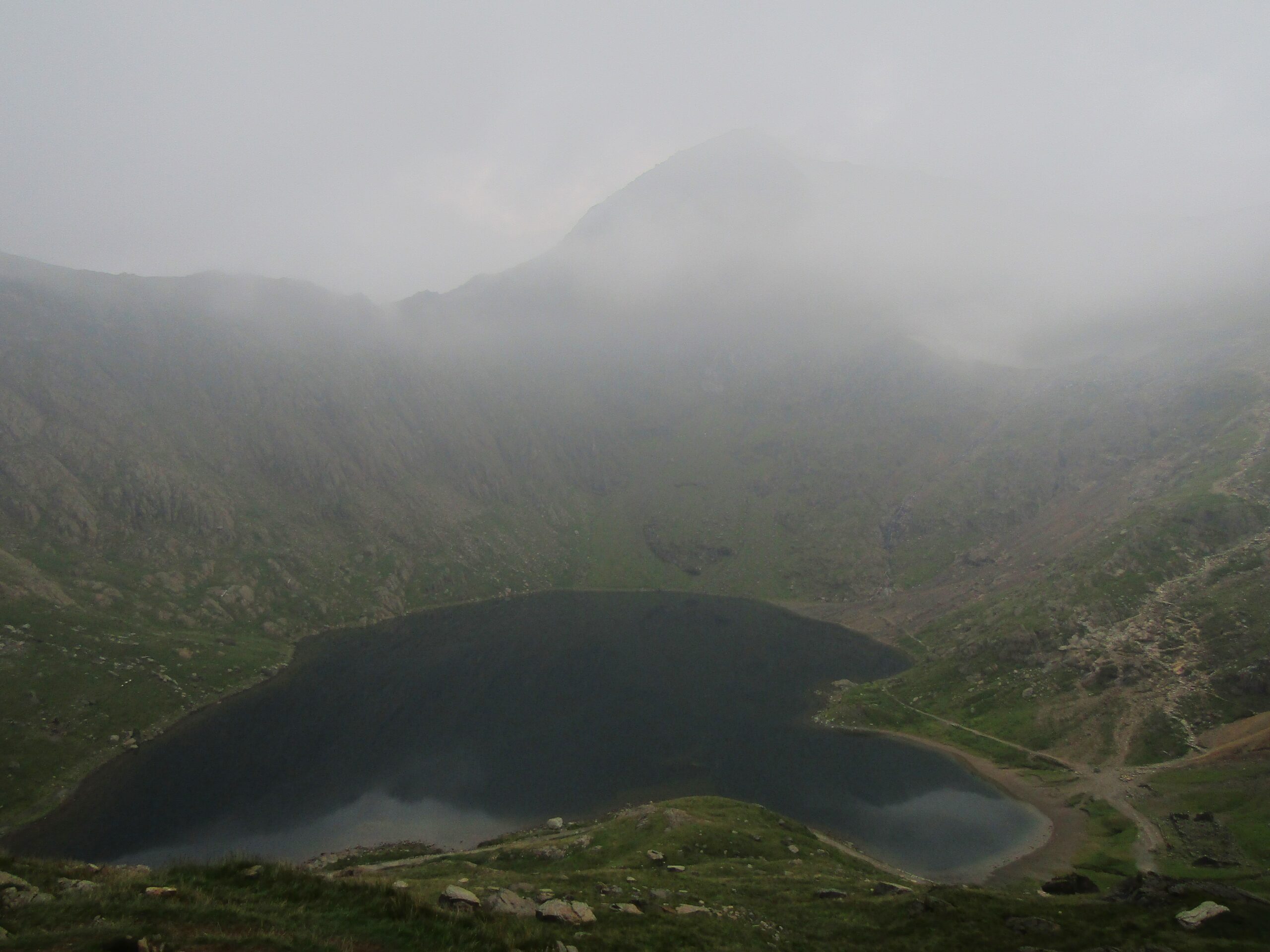 The lake below the peak